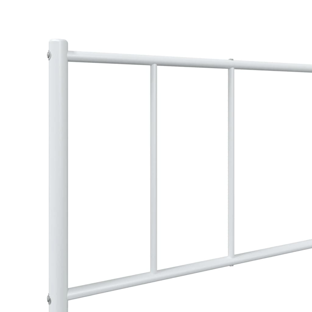 Sengeramme i metall med hode- og fotgavl hvit 75x190 cm