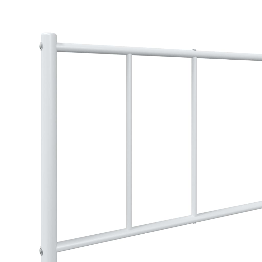 Sengeramme i metall med hode- og fotgavl hvit 107x203 cm