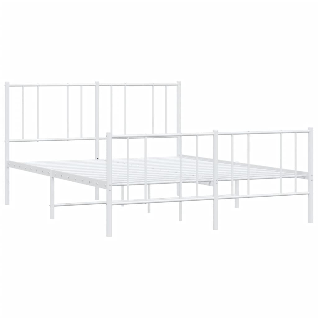 Sengeramme i metall med hode- og fotgavl hvit 120x190 cm