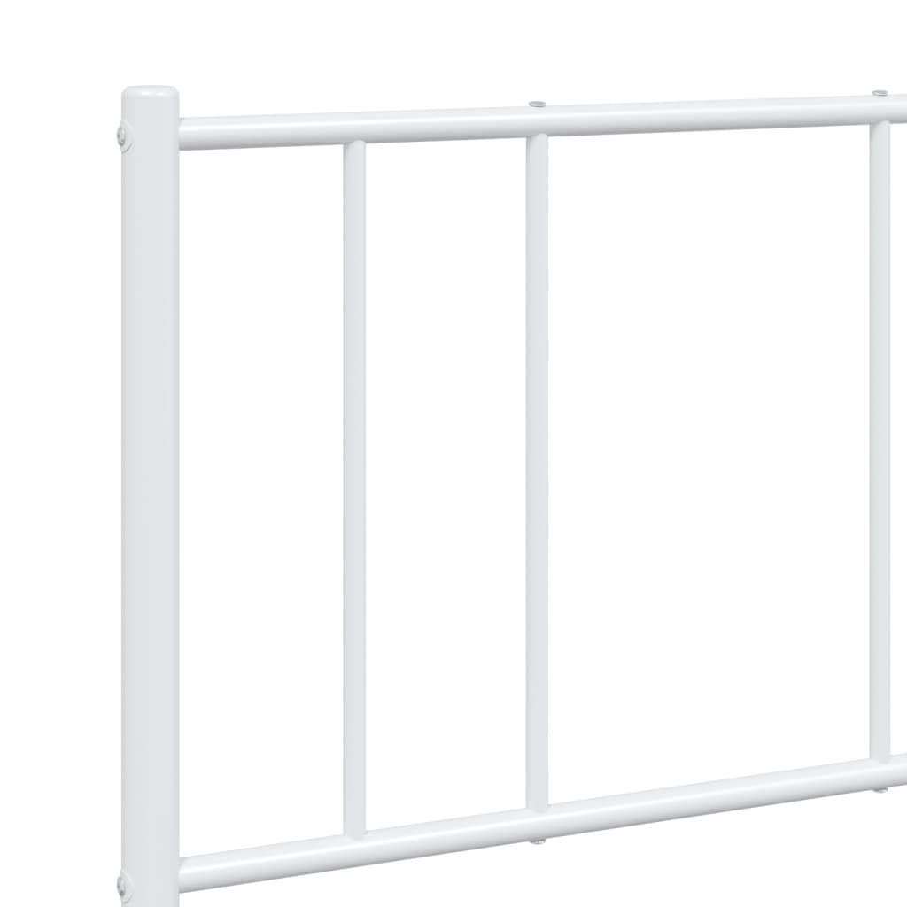 Sengeramme i metall med hode- og fotgavl hvit 120x190 cm