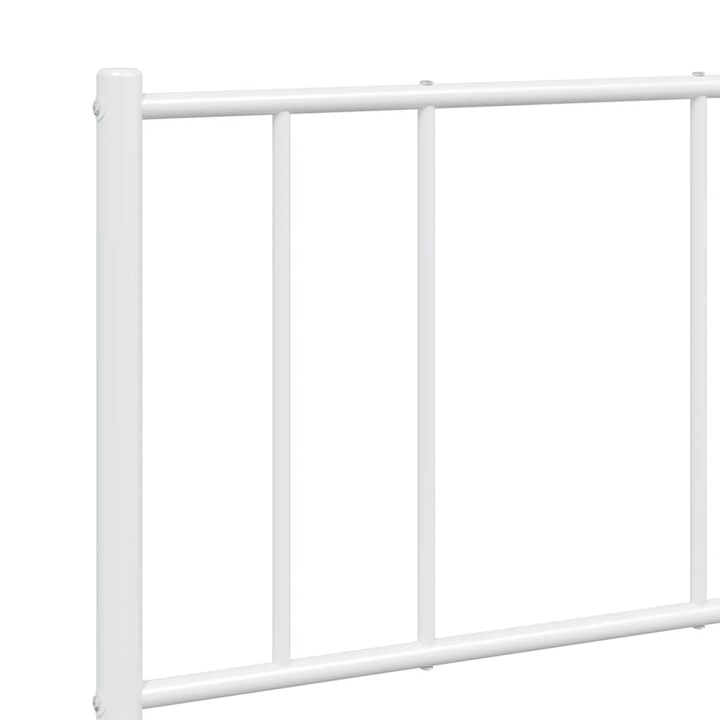Sengeramme i metall med hode- og fotgavl hvit 135x190 cm