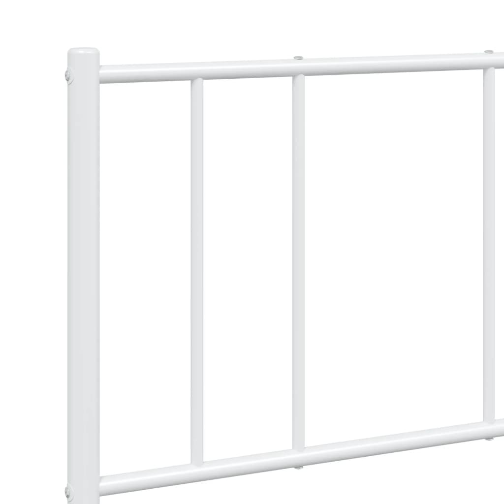 Sengeramme i metall med hode- og fotgavl hvit 140x190 cm