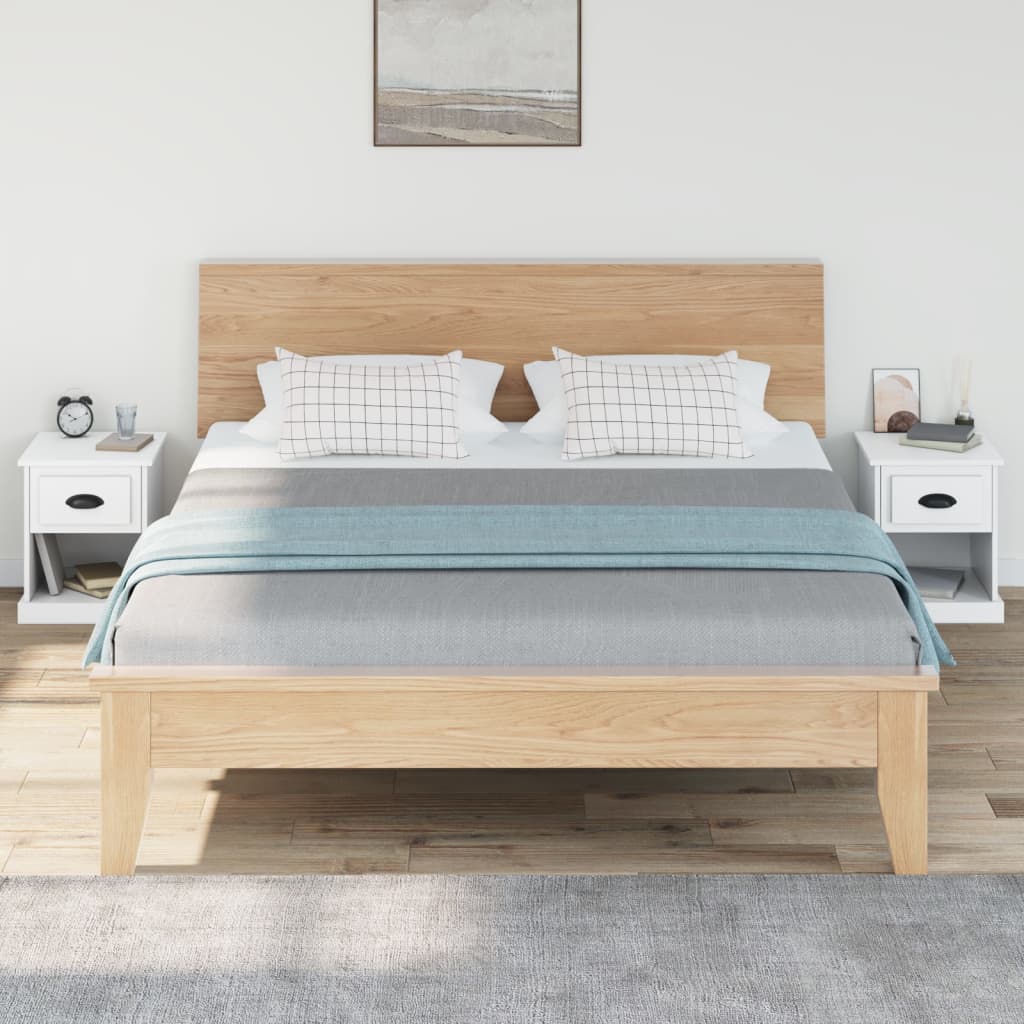 Nattbord 2 stk hvit 39x39x47,5 cm konstruert tre