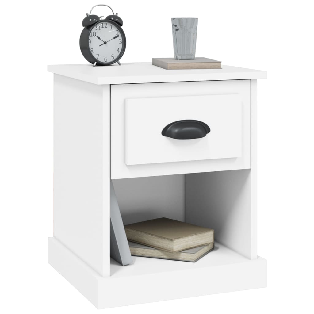 Nattbord 2 stk hvit 39x39x47,5 cm konstruert tre