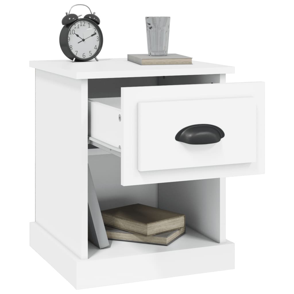 Nattbord 2 stk hvit 39x39x47,5 cm konstruert tre