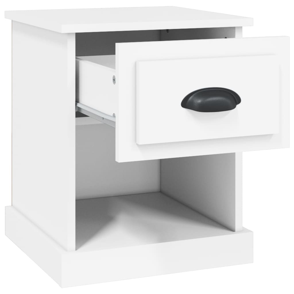 Nattbord 2 stk hvit 39x39x47,5 cm konstruert tre