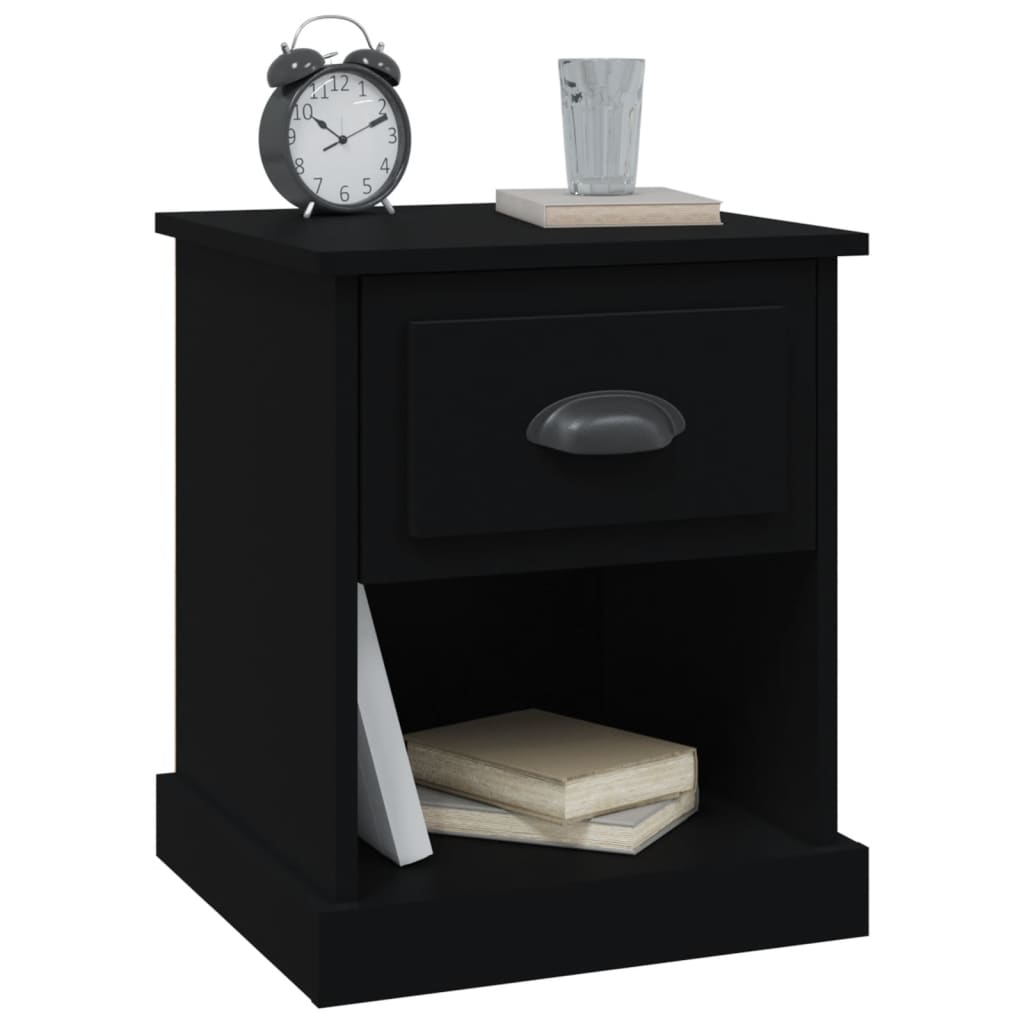Nattbord svart 39x39x47,5 cm konstruert tre