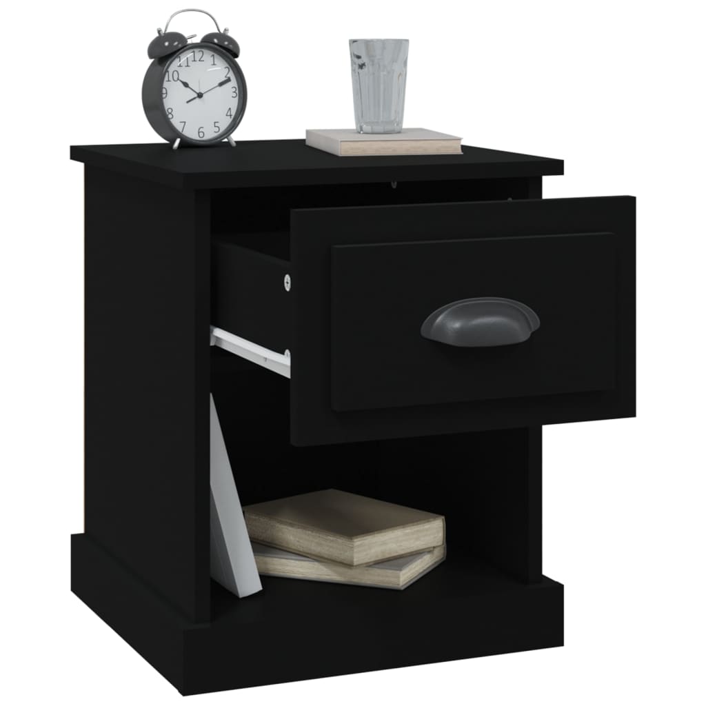 Nattbord svart 39x39x47,5 cm konstruert tre