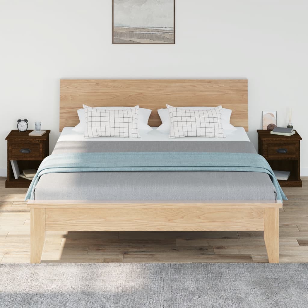 Nattbord 2 stk brun eik 39x39x47,5 cm konstruert tre