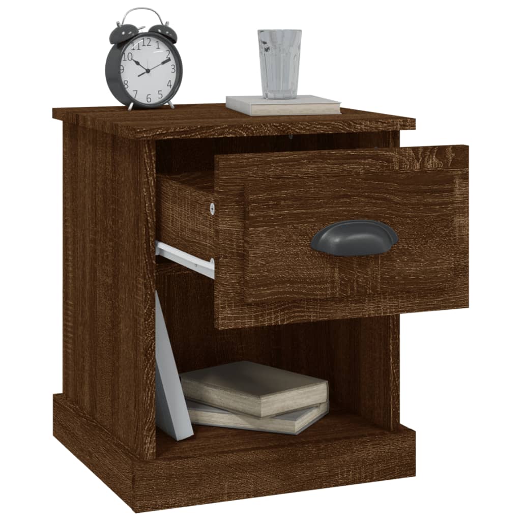 Nattbord 2 stk brun eik 39x39x47,5 cm konstruert tre