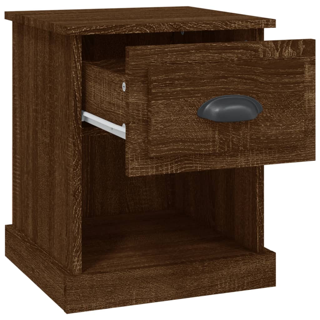 Nattbord 2 stk brun eik 39x39x47,5 cm konstruert tre