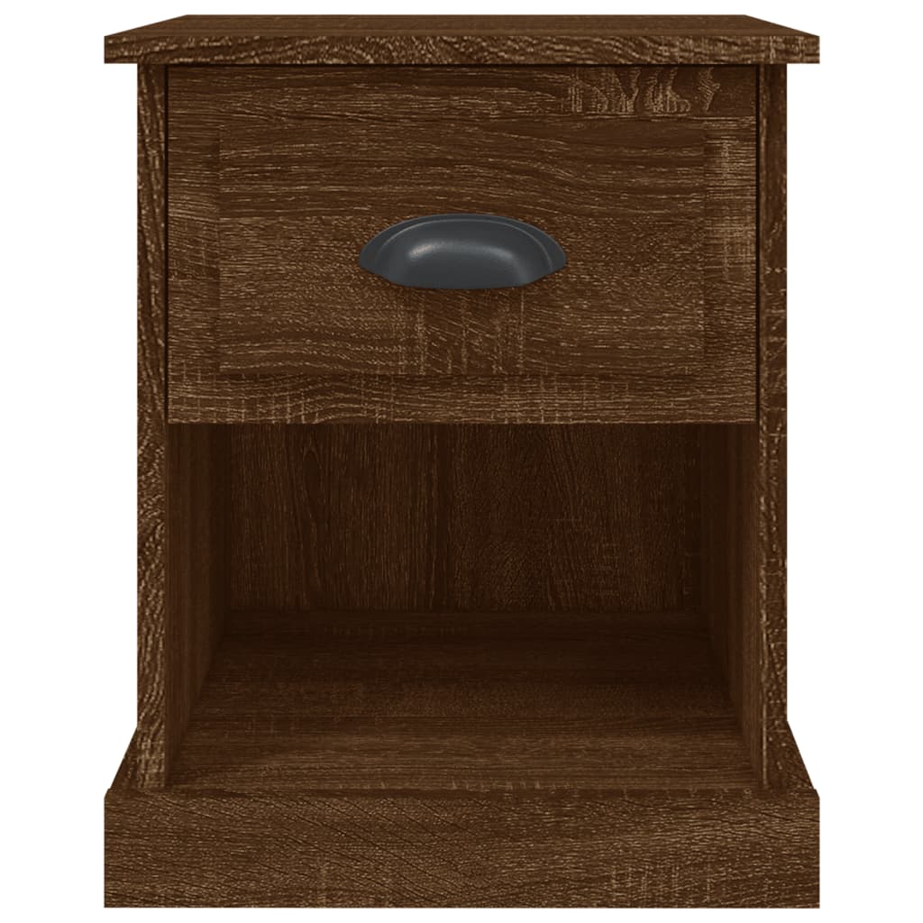 Nattbord 2 stk brun eik 39x39x47,5 cm konstruert tre