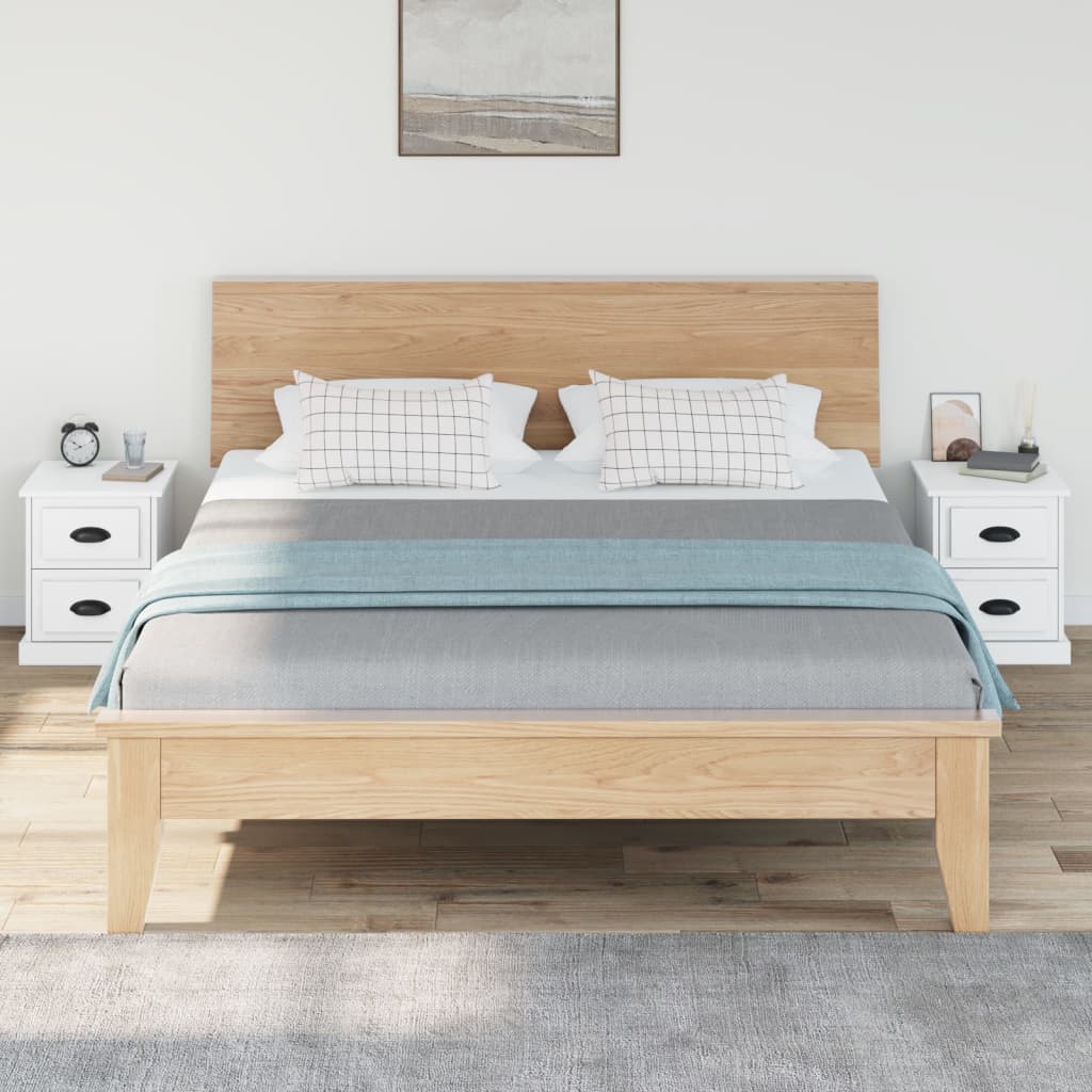 Nattbord 2 stk hvit 39x39x47,5 cm konstruert tre