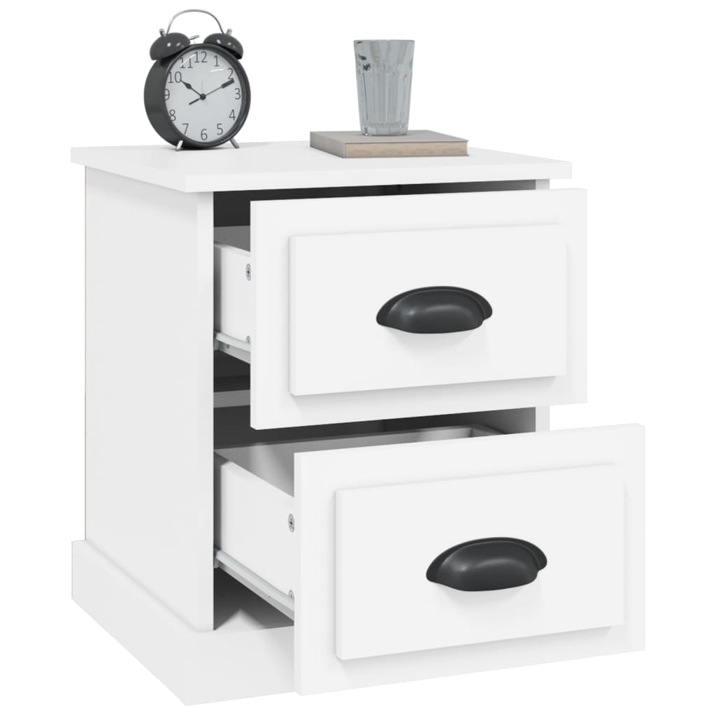 Nattbord 2 stk hvit 39x39x47,5 cm konstruert tre