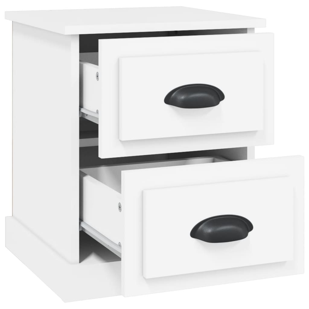 Nattbord 2 stk hvit 39x39x47,5 cm konstruert tre