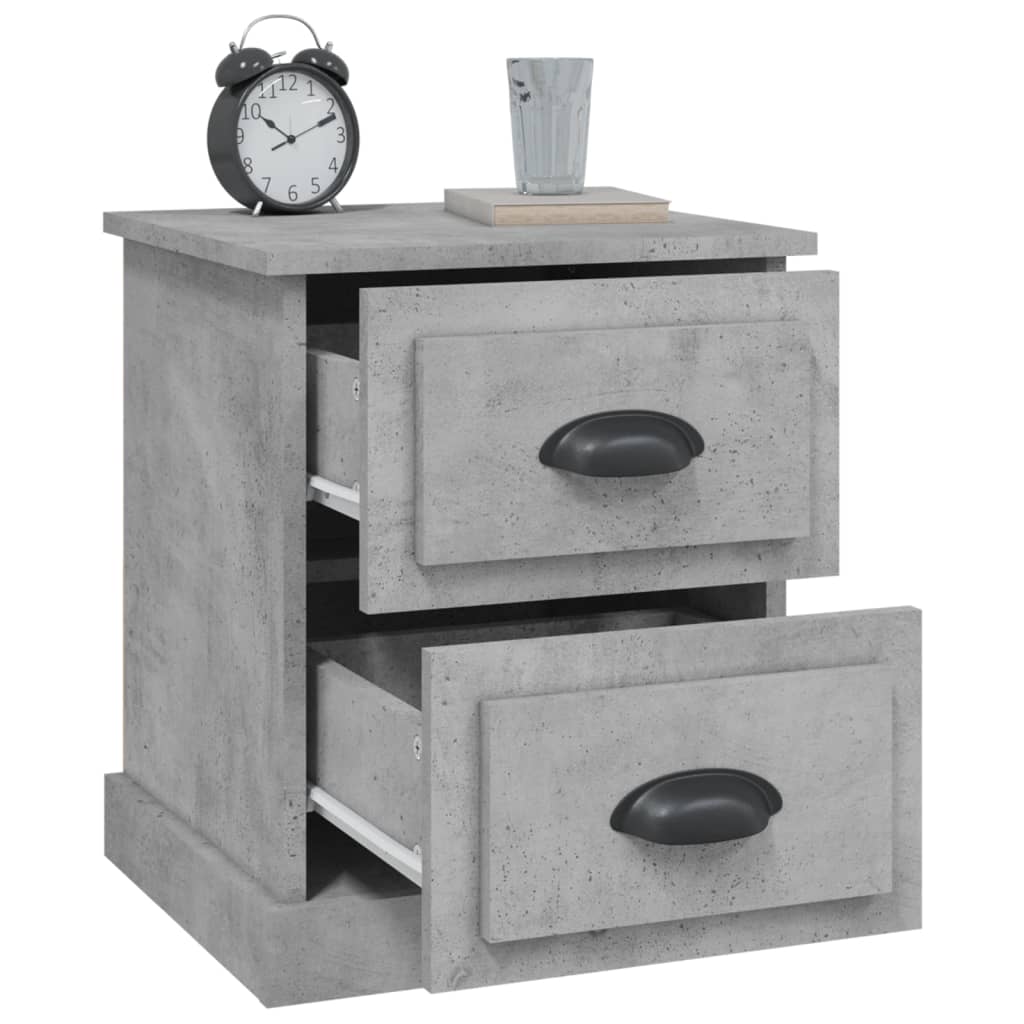 Nattbord 2 stk betonggrå 39x39x47,5 cm konstruert tre