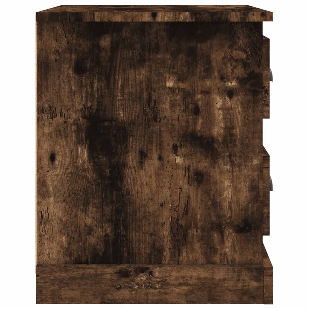Nattbord 2 stk røkt eik 39x39x47,5 cm konstruert tre