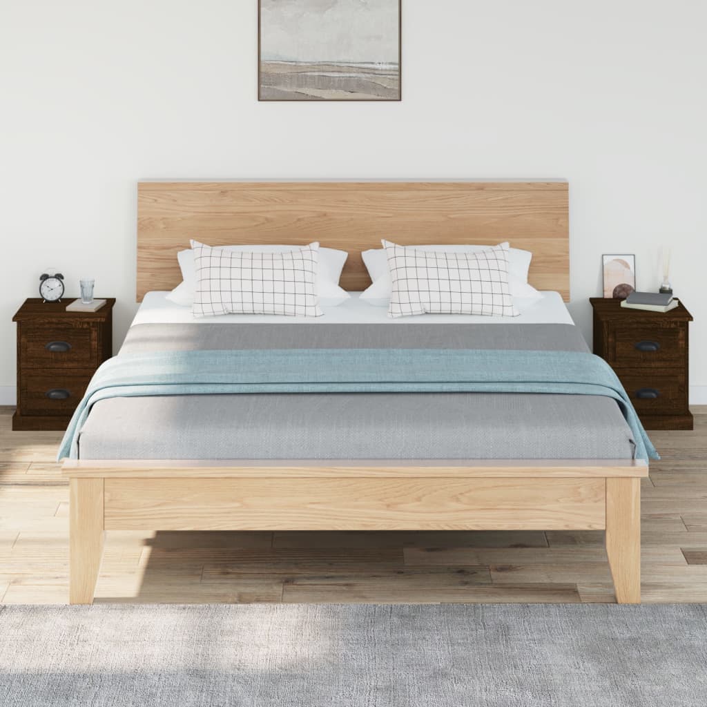 Nattbord 2 stk brun eik 39x39x47,5 cm konstruert tre