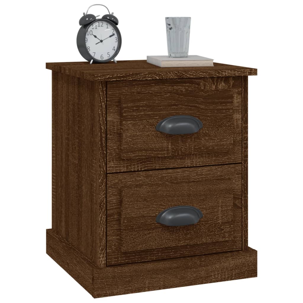 Nattbord 2 stk brun eik 39x39x47,5 cm konstruert tre