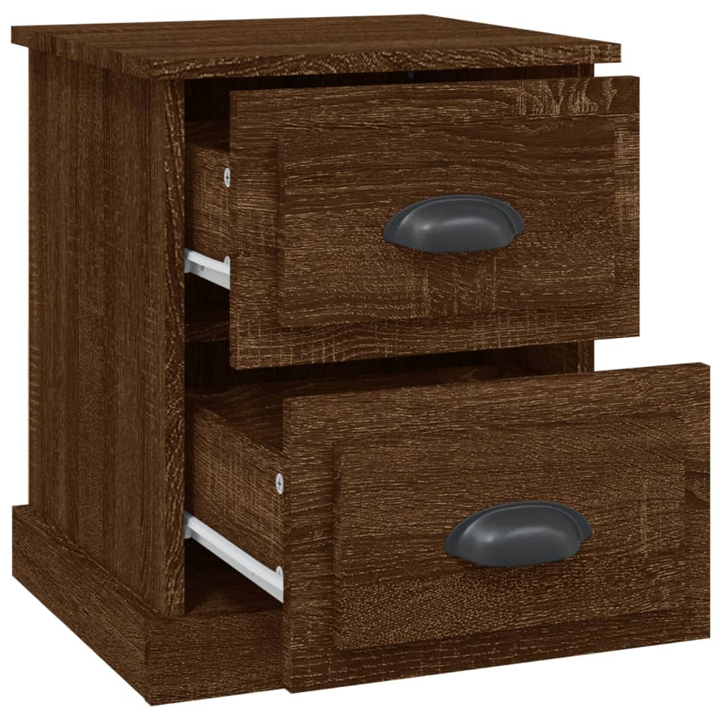 Nattbord 2 stk brun eik 39x39x47,5 cm konstruert tre