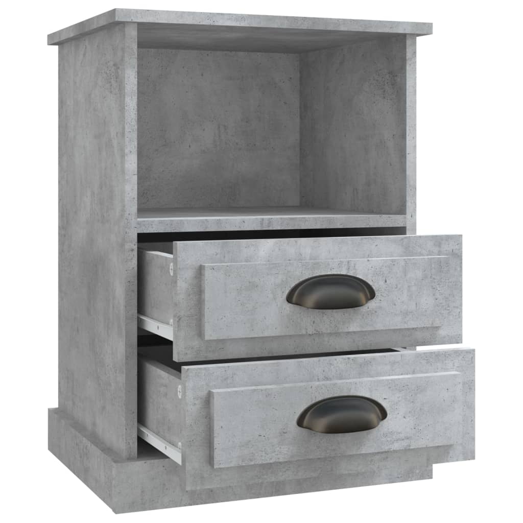 Nattbord 2 stk betonggrå 43x36x60 cm