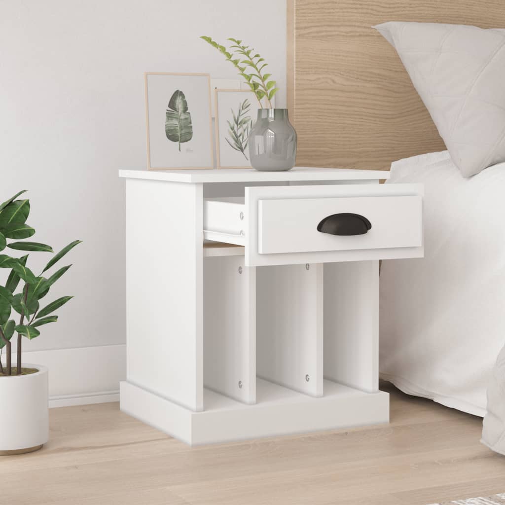 Nattbord 2 stk hvit 43x36x50