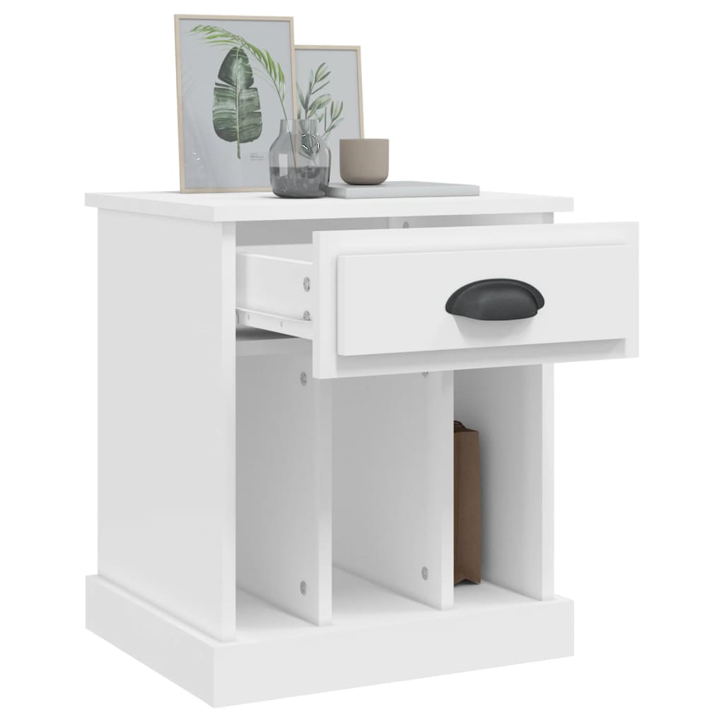 Nattbord 2 stk hvit 43x36x50