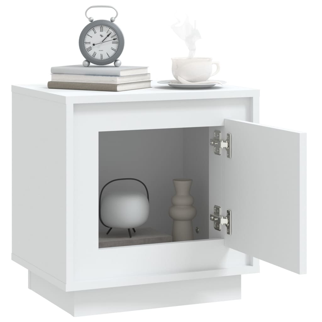 Nattbord 2 stk hvit 44x35x45 cm konstruert tre