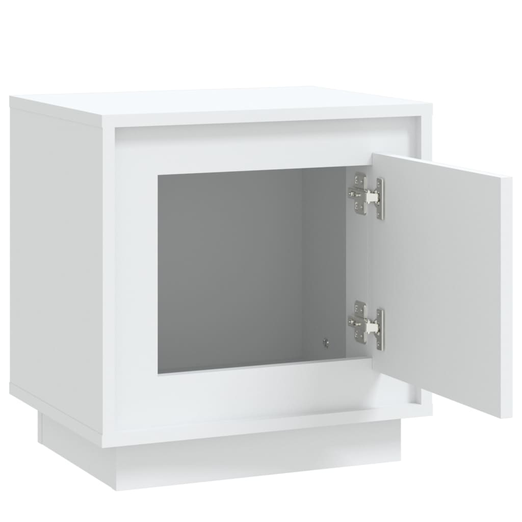 Nattbord 2 stk hvit 44x35x45 cm konstruert tre