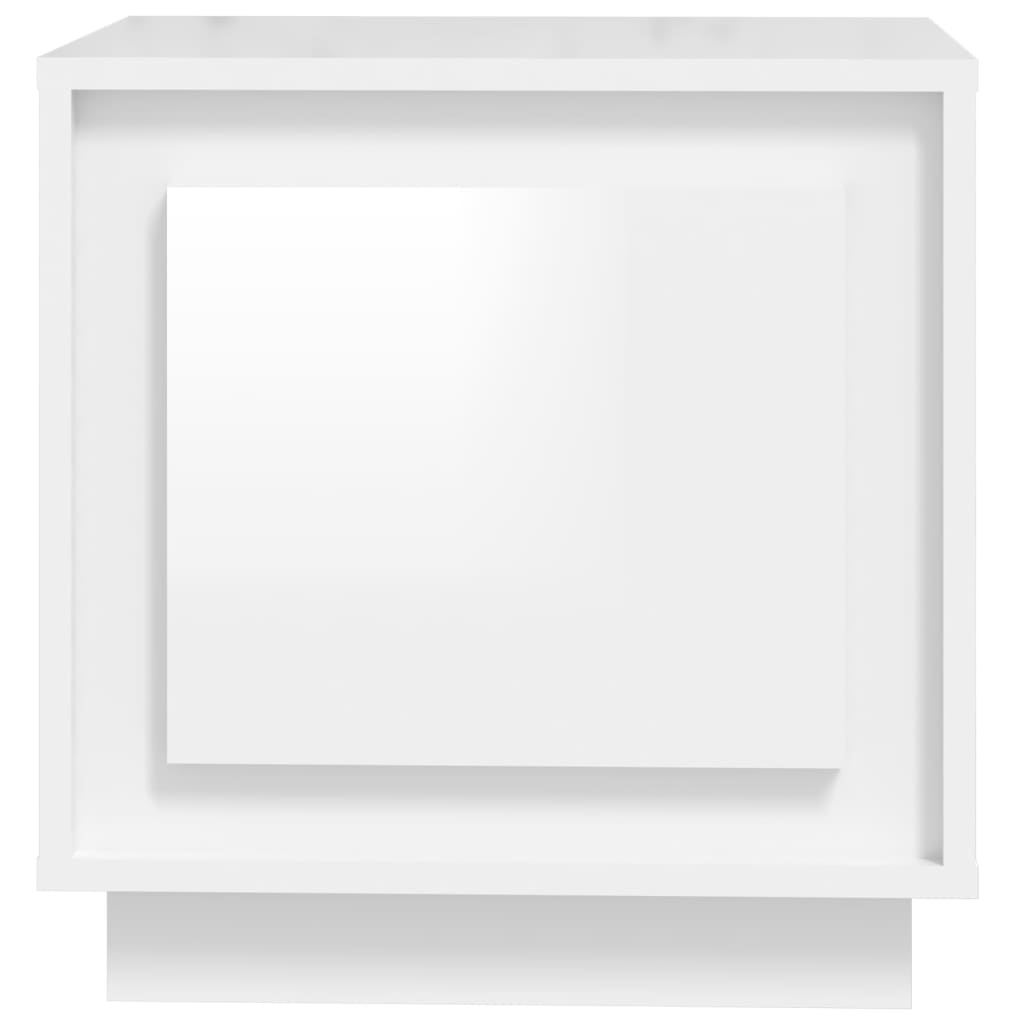 Nattbord 2 stk høyglans hvit 44x35x45 cm konstruert tre