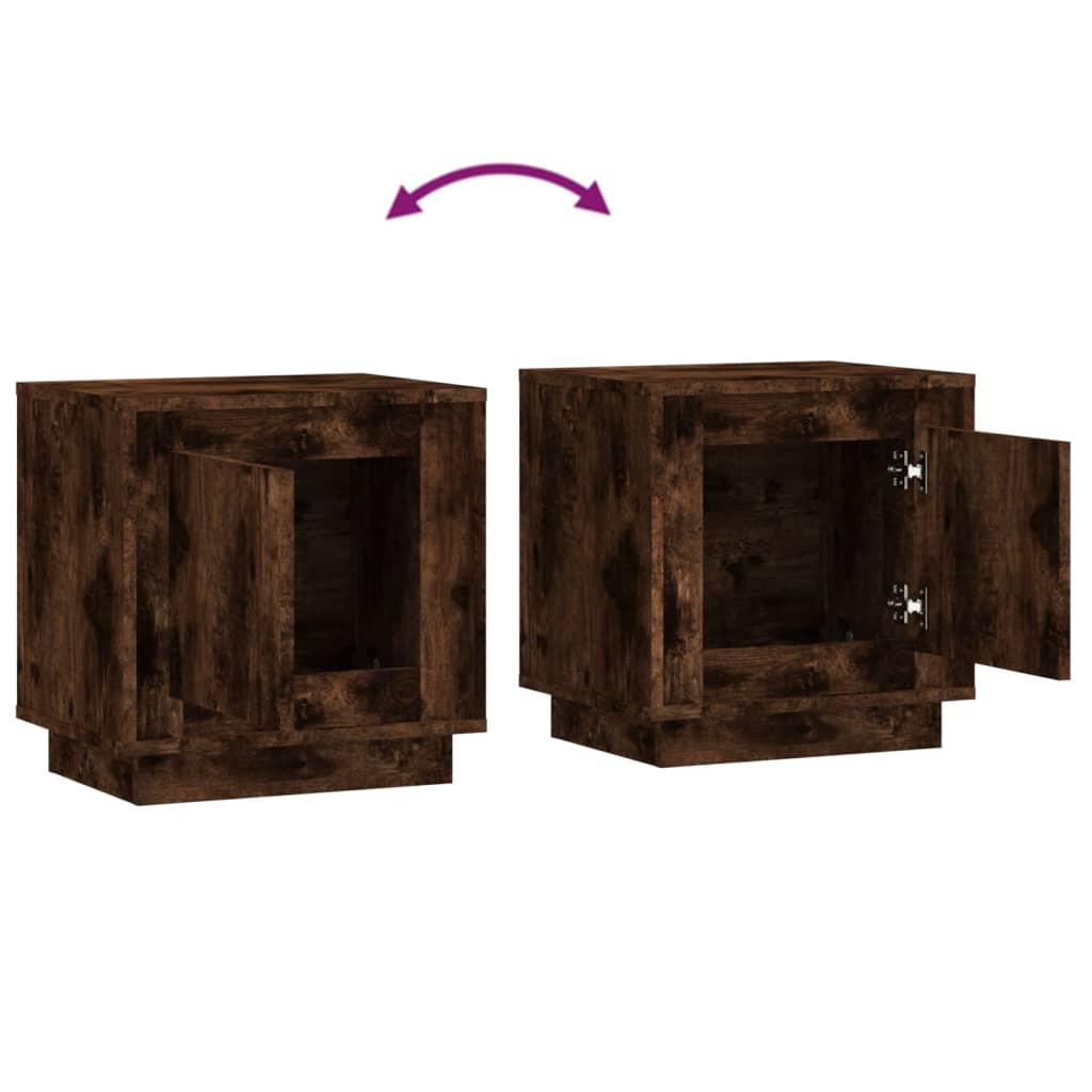 Nattbord 2 stk røkt eik 44x35x45 cm konstruert tre