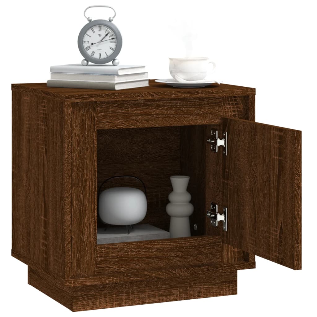 Nattbord 2 stk brun eik 44x35x45 cm konstruert tre