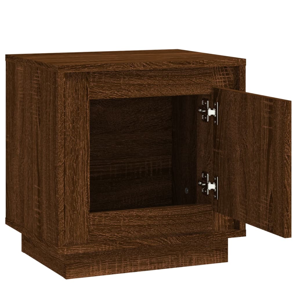 Nattbord 2 stk brun eik 44x35x45 cm konstruert tre