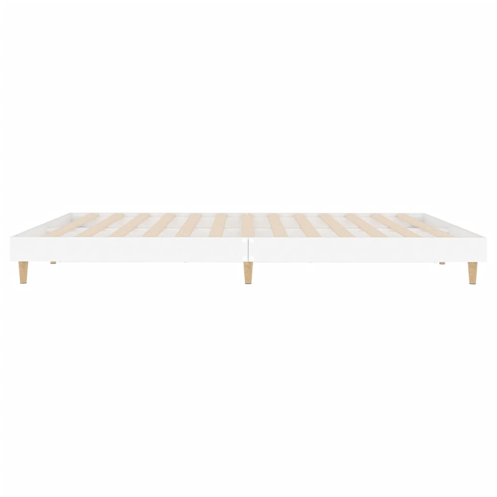 Sengeramme hvit 200x200 cm konstruert tre