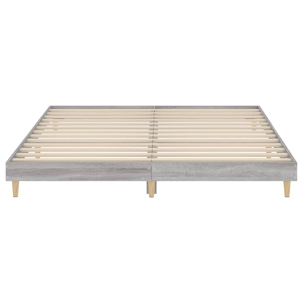 Sengeramme grå sonoma 200x200 cm konstruert tre