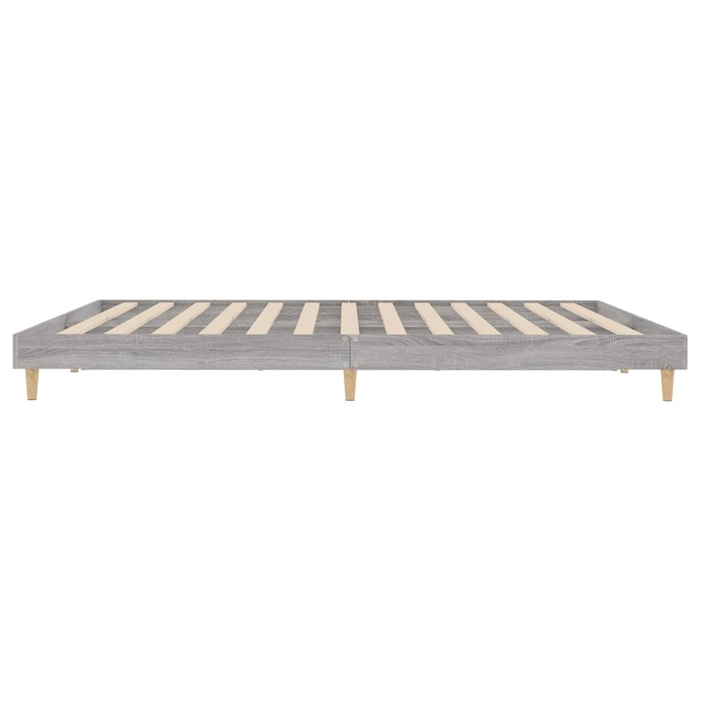 Sengeramme grå sonoma 200x200 cm konstruert tre