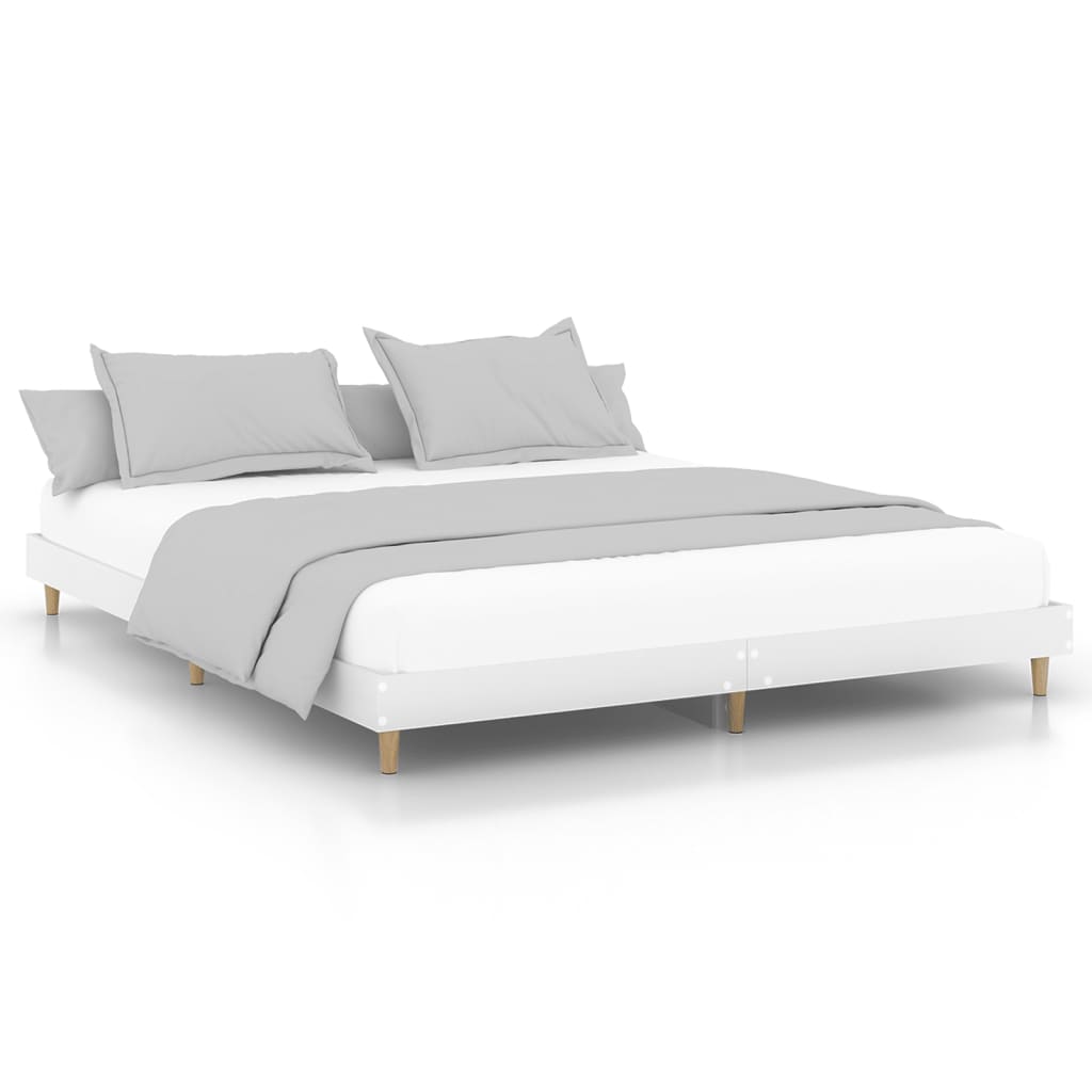 Sengeramme hvit 180x200 cm konstruert tre