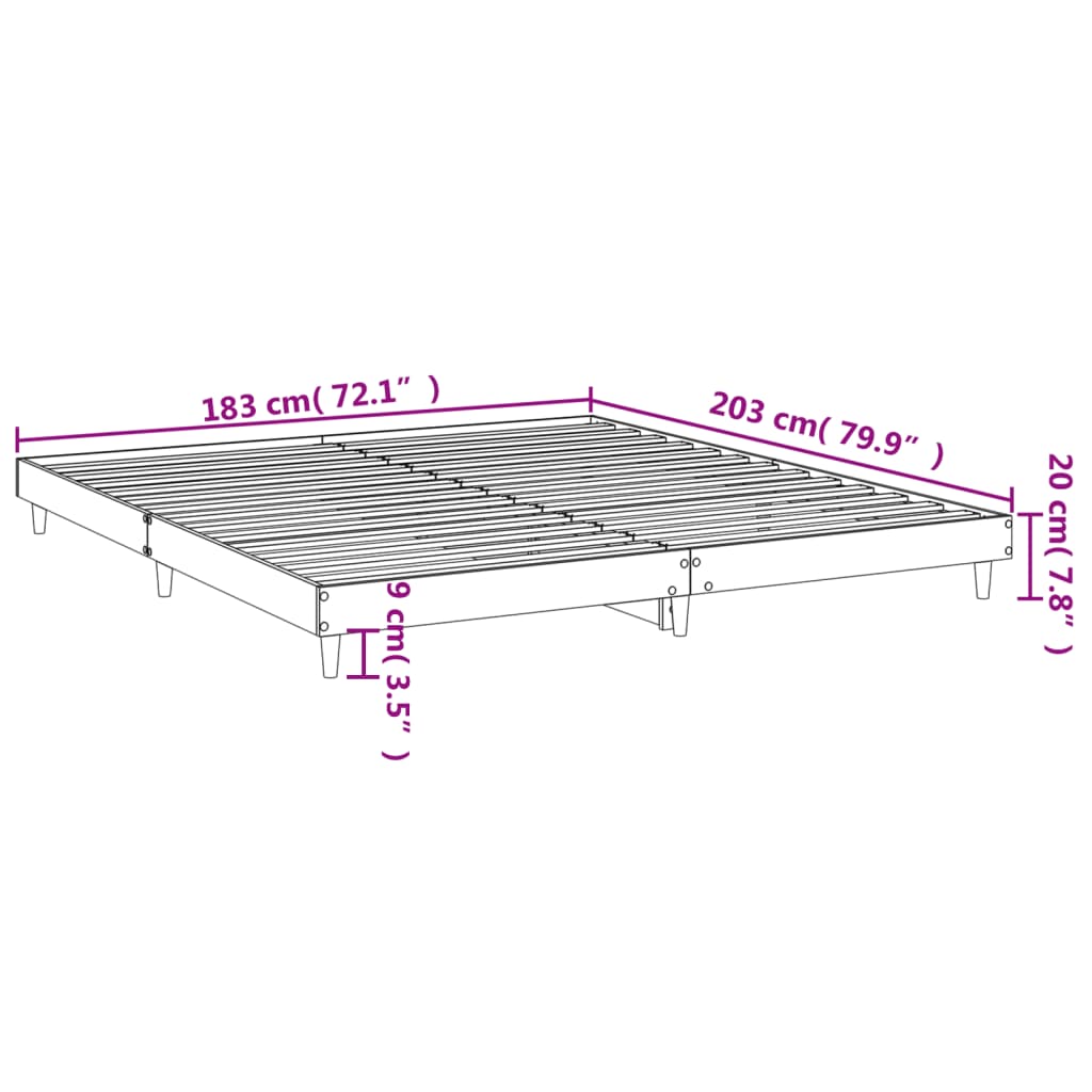 Sengeramme hvit 180x200 cm konstruert tre