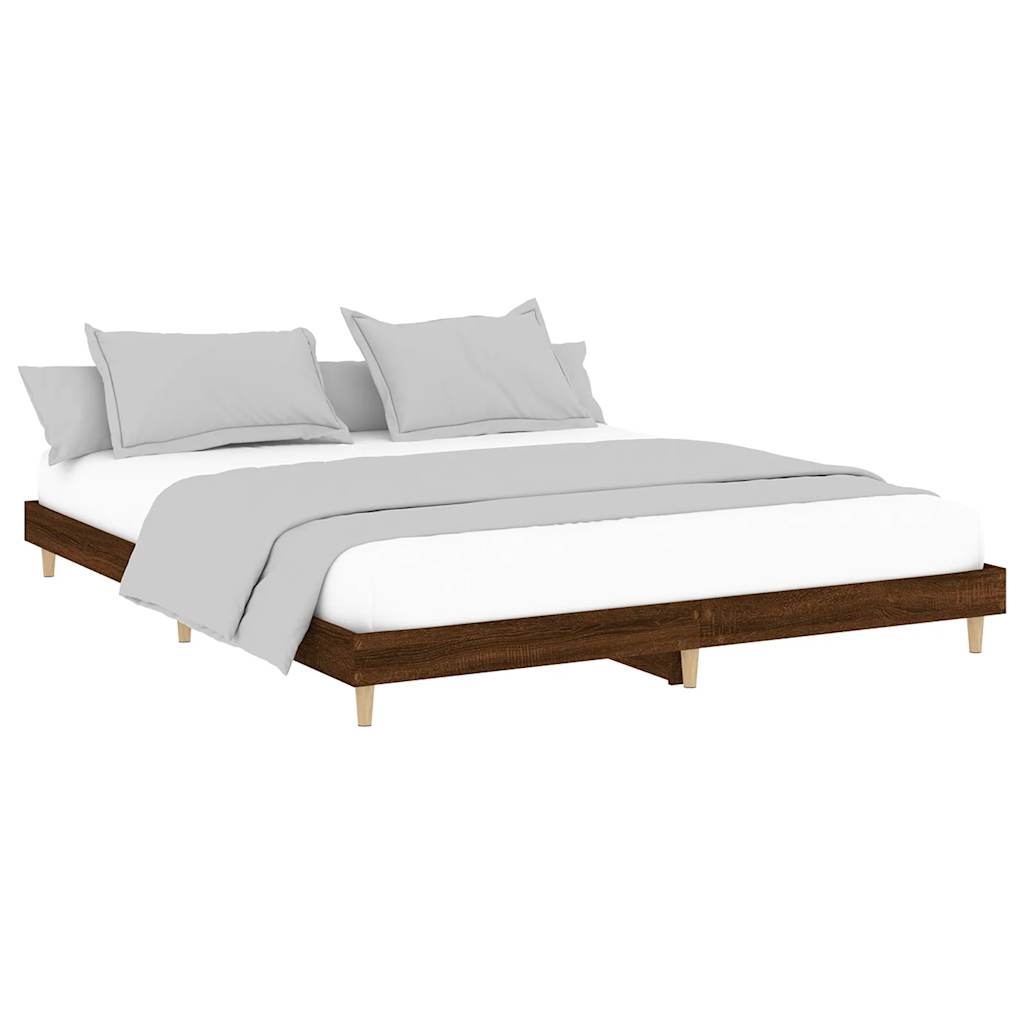 Sengeramme brun eik 120x200 cm konstruert tre