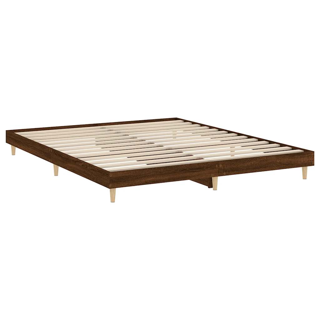 Sengeramme brun eik 120x200 cm konstruert tre