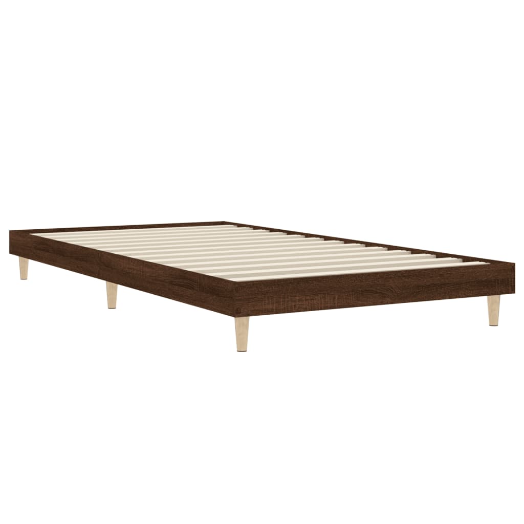 Sengeramme brun eik 100x200 cm konstruert tre