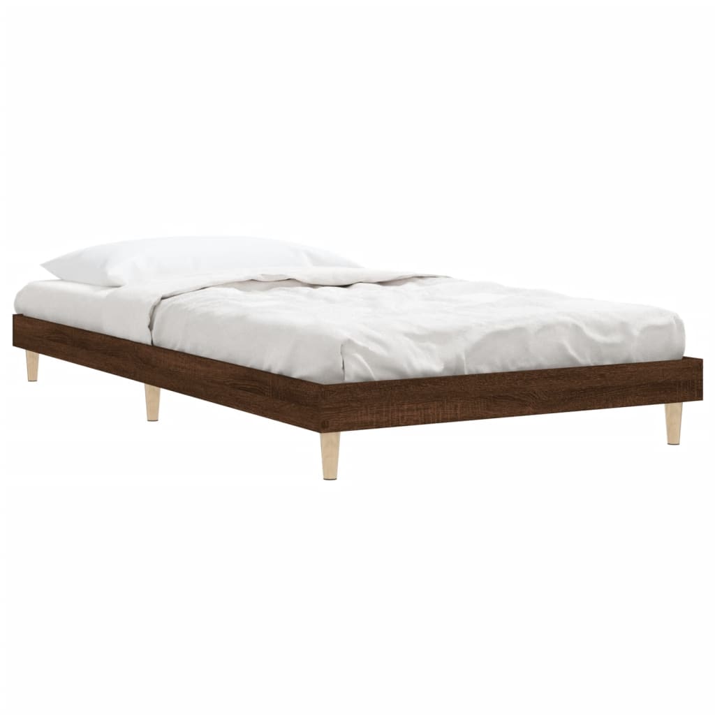 Sengeramme brun eik 100x200 cm konstruert tre