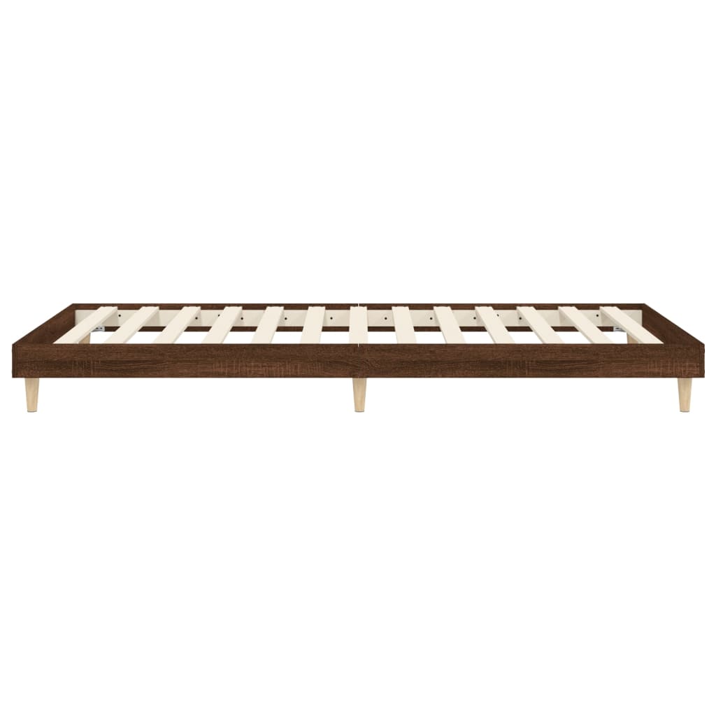 Sengeramme brun eik 100x200 cm konstruert tre