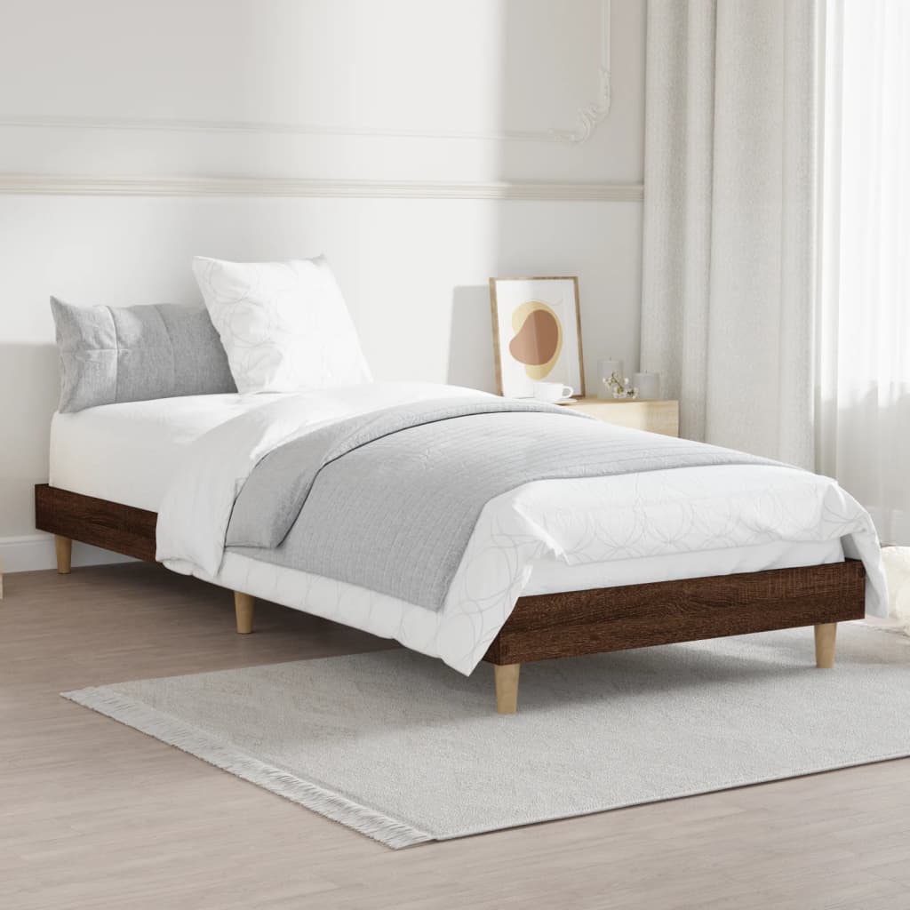 Sengeramme brun eik 75x190 cm konstruert tre