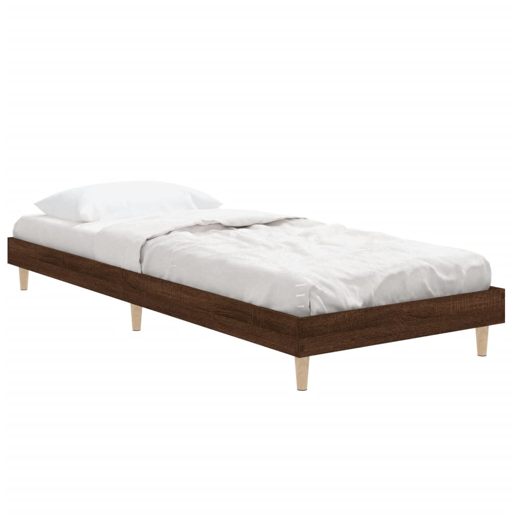 Sengeramme brun eik 75x190 cm konstruert tre