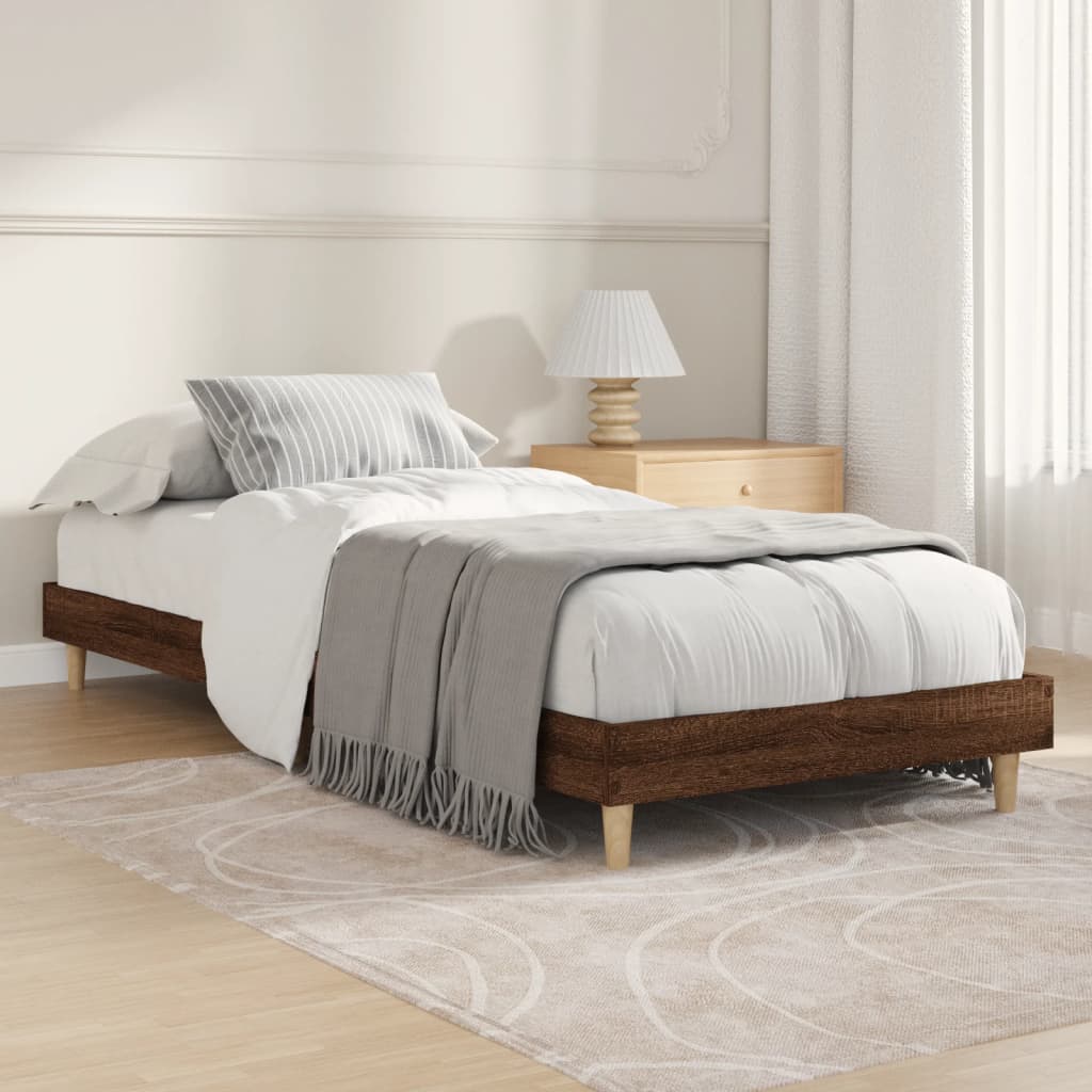 Sengeramme brun eik 75x190 cm konstruert tre