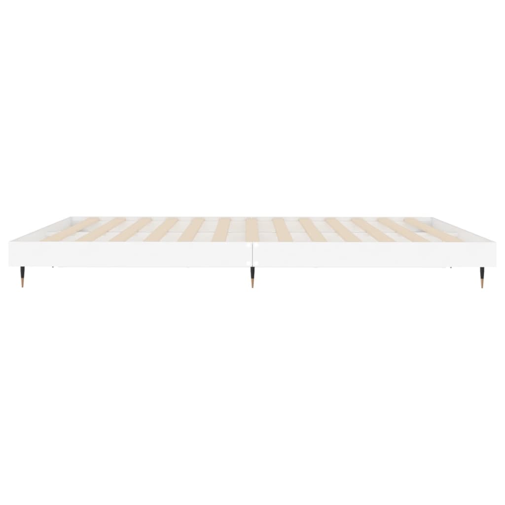 Sengeramme hvit 200x200 cm konstruert tre