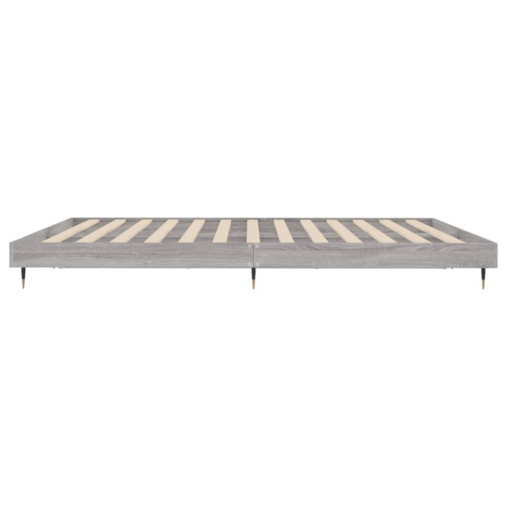 Sengeramme grå sonoma 200x200 cm konstruert tre