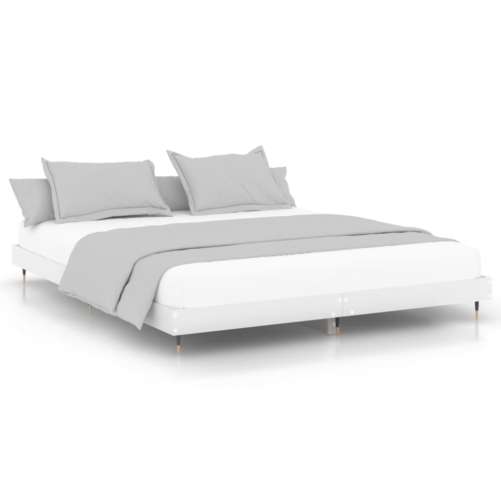 Sengeramme hvit 140x200 cm konstruert tre