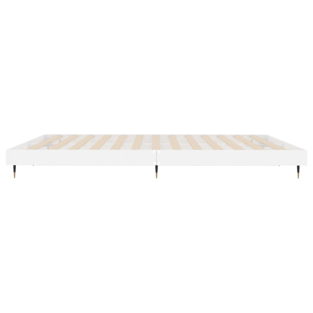 Sengeramme høyglans hvit 120x200 cm konstruert tre